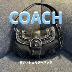 希少✨COACH SOHO 黒 シグネチャー 刺繍 ワンショルダーバッグ y2k