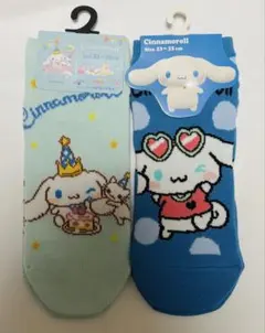 シナモロール レディース ソックス 2足セット 23～25cm