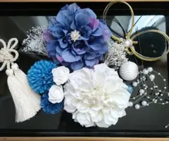 和装振袖袴成人式卒業式等に髪飾りセット　ブルーとホワイト