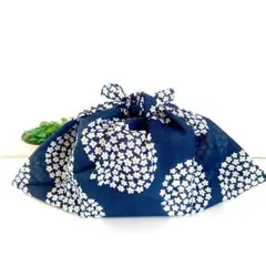 あずま袋◆手拭い◆エコバック◆コンビニバック【フラワーサークルネイビー】