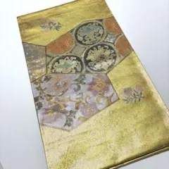 m972 螺鈿細工　正絹　袋帯
