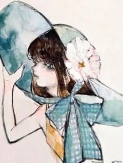 女の子 手描きイラスト アナログイラスト オリジナルイラスト