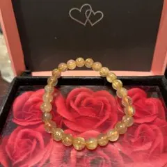 天然石ブレスレット　ゴールドルチルクォーツ