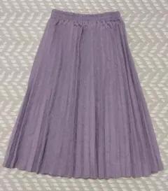 【美品】紫色 プリーツロングスカート 130