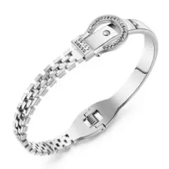 CZダイヤベルトタイプバングル アレルギー対応 ステンレス素材