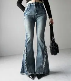 ✰emmy ブーツカットデニム 　フレアデニム　Y2K　平成ギャル　グランジ