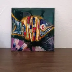 七宝　魚 陶板 飾り皿 アートタイル　インテリア　置物