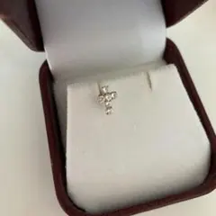 ぽんちゃん様用　クロス型ピアス(片耳用) K14 ホワイトゴールド