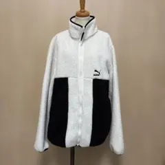 PUMA フリースジャケット ホワイト/ブラック