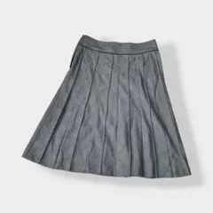 COMME CA ISM コムサイズム チェック柄 プリーツスカート グレー M