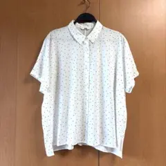 UNIQLO 半袖シャツ L ホワイト・ドット