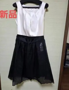 【KUMIKYOKU】バイカラー ノースリーブ ワンピース ドレス