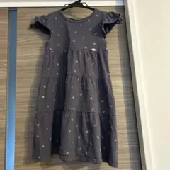 プティマイン　フリル袖 ティアードワンピース　さくらんぼ　120 かわいい