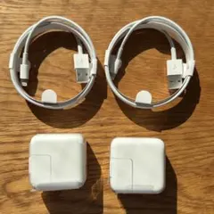 Apple純正10W USB電源アダプターとライトニングケーブル（２セット）