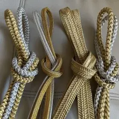 ゆ1863⭐️帯締め❤️まとめ売り❤️4点セット❤️着物❤️美品あり❤️金.銀⭐️和装小物