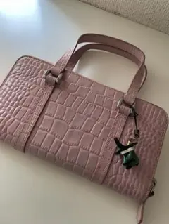 ピンク クロコダイル風財布