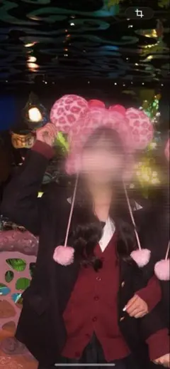 ミニー ヒョウ柄帽子 フリーサイズ