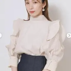 snidel オーガンシースルーハーフスリーブブラウス