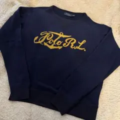 ポロラルフローレン ロゴ 刺繍 スウェット トレーナー ネイビー