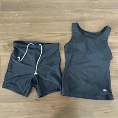 ブラック 水着セット タンクトップショートパンツ セパレート Mサイズ