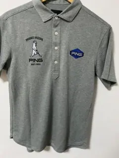 【美品】PING ゴルフ 半袖ポロシャツ グレー メンズ Mのサムネイル