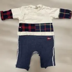 petit main チェック柄ロンパース 70サイズ