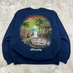RON JON　ロンジョン　ビーチ＆サーフ　スウェット　古着　ネイビー　紺色　M