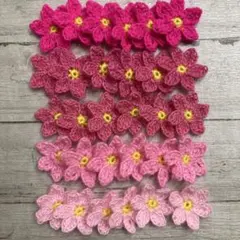 【約２.１ｃｍ】かぎ針編み手編みお花モチーフ（イエローパーツ付きお任せ５００枚） 約2.1cm】かぎ針編み 手編みお花モチーフ（イエローパーツ付き