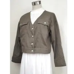 Honeys　ショート丈カバーオール　Sサイズ　カーキ　ジャケット　Gジャン