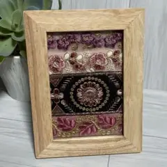 SLN2 インド刺繍　インテリア　写真立て　フォトフレーム　ハンドメイド