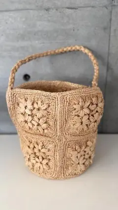 NORO ラフィア カゴバッグ 模様編み トート 手提げ - メルカリ