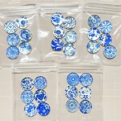ガラスカボション まとめ売り ブルー系