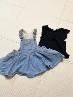 オーバーオールスカート＆Tシャツ