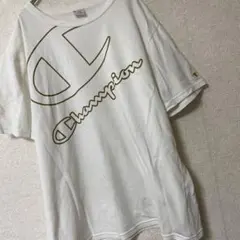 【Champion】ビッグロゴ Tシャツ ホワイト ゴールド