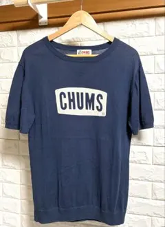 ま*ー様 CHUMS チャムス ボックスロゴ半袖サマーニット M ネイビー　ユーのサムネイル