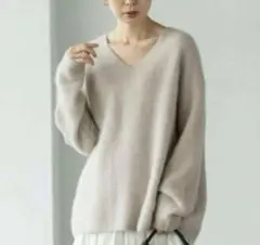 NOBLE ノーブル ファーニットVネックプルオーバー