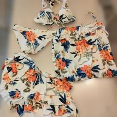 セパレート水着　4点セット　Ｌサイズ　ブルーオレンジ　ホユキ楽天市場