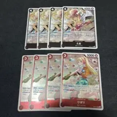 ワンピースカード　ひばり　孔雀　R 4枚ずつ　ヒロインズコレクション