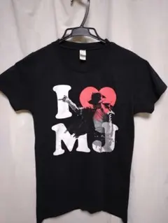 I LOVE MJ プリントTシャツ ブラック