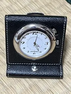モンブラン トラベルウォッチ ブラック系 ポケットアラーム 置時計 HM144C MONTBLANC - モンブラン トラベルウォッチ ブラック系 ポケット
