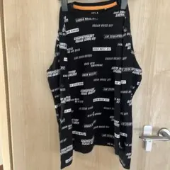 長袖カットソー 黒/白 文字プリント T