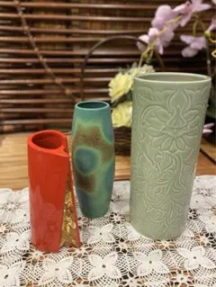 花瓶 フラワーベース 和 インテリア　セット 昭和レトロ 当時物