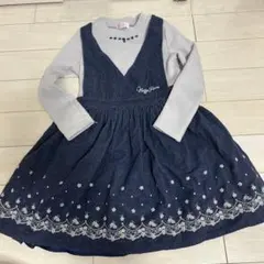 Mezzo Piano デニム風ブルー ワンピース