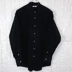 【秋冬人気】ユニクロ◎ コーデュロイ　黒　シャツ ✨　綿100【1012】