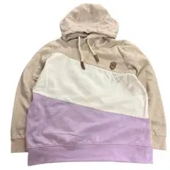 7AS17 マルチカラー　パーカー　スウェット地　裏起毛　XL ロープ　古着