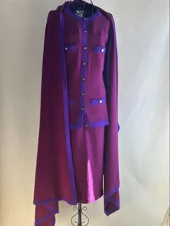 【美品】CHANEL カシミア　特大ストールコートとガーデンガン、スカート3点