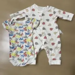 UNIQLO ハリネズミ柄ロンパースとプチバトーの肌着　2枚セット