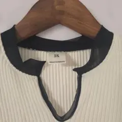 I.S. sunao kuwahara アイボリー リブ編み 長袖Tシャツ Mのサムネイル