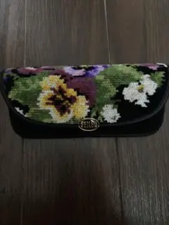 良品 FEILER フェイラー 長財布 花柄 フローラル シュール織り グレー 