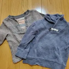 グレー ボタン付き トレーナー